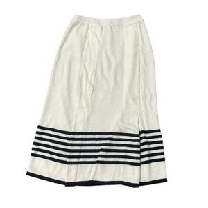 Vintage Laurent Knit Midi Skirt Cream Black Size Medium